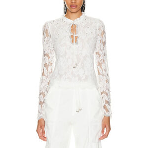 Hemant And Nandita 'Reet' Cream Nylon Top Size XS
